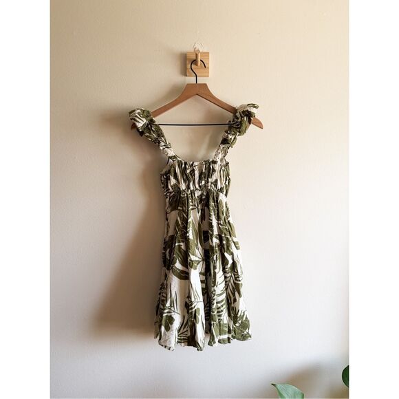 Abercrombie & Fitch Linen Puff Strap Babydoll Mini Dress Size XS - Picture 4 of 6